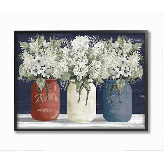 Stupell Industries Americana Floral Bouquets Rustic Flowers Country Pride Framed Wall Art